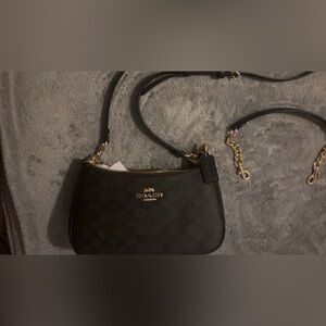 Coach Black Crossbody Bag with Gold Accents